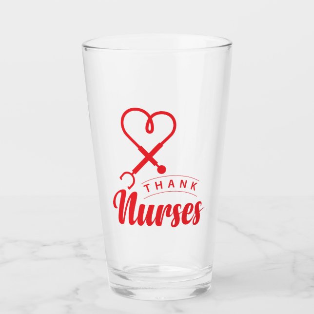 Dankeschön für Krankenschwestern Glas (Vorderseite)