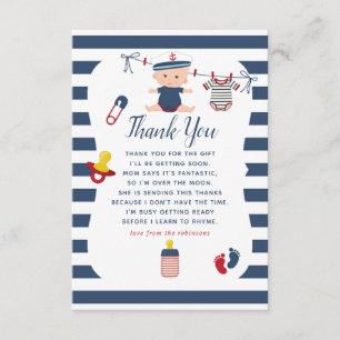 Dankeschön für Nautical Boy Baby Shower Dankeskarte