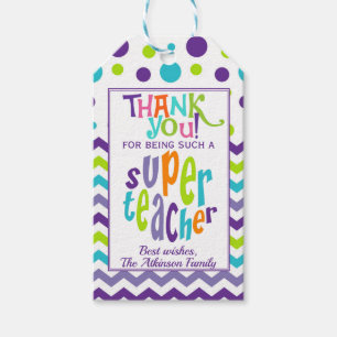 Dankeschön für Super Teacher Geschenkanhänger