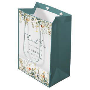 Dankeschön für Wildblumen-Brautjunggesellinnenabsc Mittlere Geschenktüte