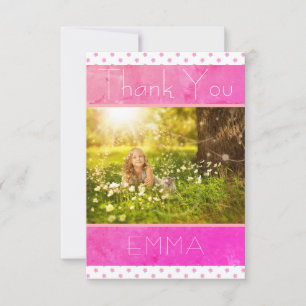 Dankeschön Geburtstagskarte Mädchen Rosa Sterne Fo Dankeskarte