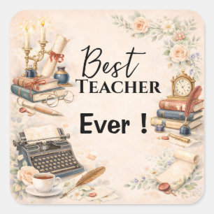 Dankeschön‑Geschenk für den Englischlehrer zum Sch Quadratischer Aufkleber