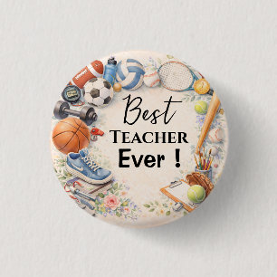 Dankeschön-Geschenk für den Sportlehrer zum Schulj Button