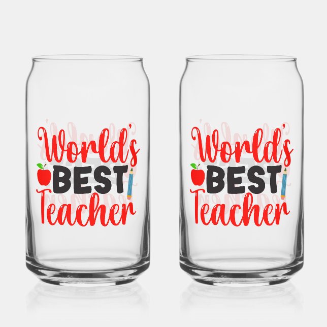 Dankeschön-Geschenk Weltbester Lehrer Dosenglas (Vorderseite)