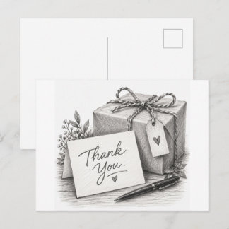 Dankeschön-Geschenkpaket Bleistiftskizze Postkarte