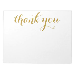 Dankeschön Gold Schrift Druck 11 x 8,5 Notizblock