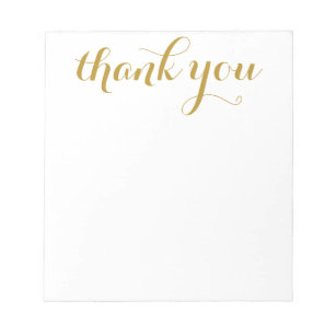 Dankeschön Gold Schrift Druck 5,5 x 6 Notizblock