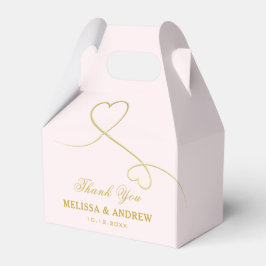 Dankeschön | Goldene Herzen | Rosa Hochzeit Geschenkschachtel