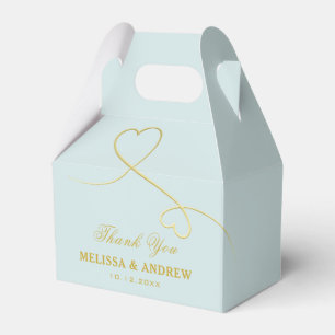 Dankeschön   Goldene Herzen   Soft Blue Wedding Geschenkschachtel