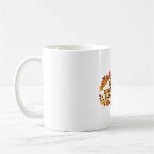 Dankeschön Herbstblätter Thanksgiving-Typografie Kaffeetasse