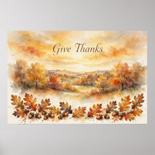 Dankeschön-Herbstlandschaftskunst drucken Poster