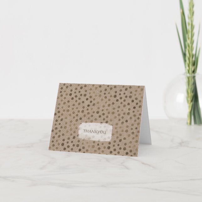 Dankeschön Hinweis Braune Linen Dots Blank Bride S Dankeskarte (Vorderseite)