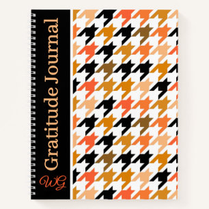 Dankeschön Journal Hahnentrittmuster Orange Herbst Notizbuch