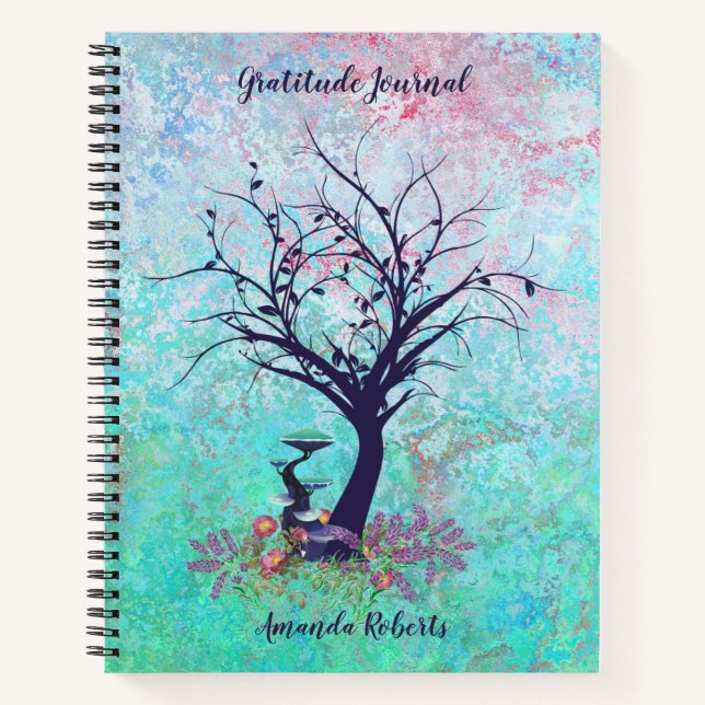 Dankeschön Journal Serene Aquamarin und rosa Notizbuch (Vorderseite)