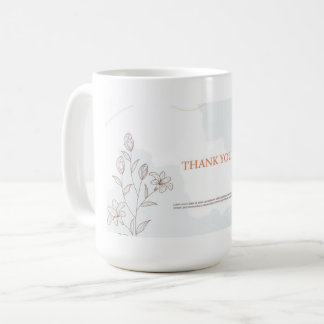 Dankeschön-Karte bei der Mockup-Tasse Kaffeetasse