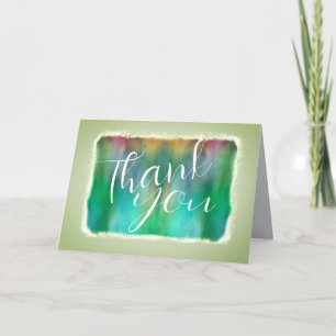 Dankeschön Karte elegante Aquarellkunst grün