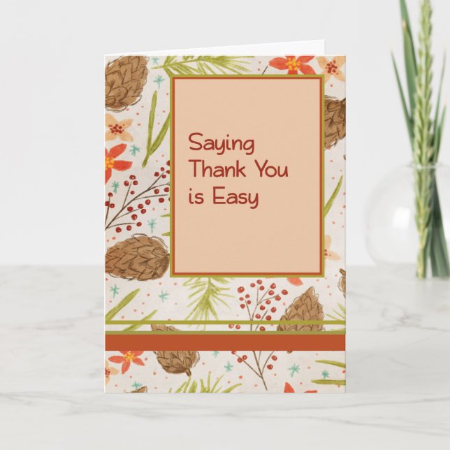 Dankeschön Karte für Co-Worker, Pine Cones & Berri (Vorderseite)