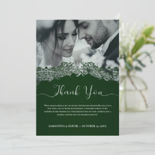 Dankeschön-Karte für legante Grüne Hochzeit Dankeskarte