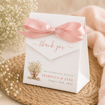 Dankeschön-Karte für rosa Boho-Blumen-Wildblumen-B