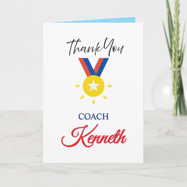 Dankeschön Karte für Sporttrainer, Wertungskarte (Vorderseite)