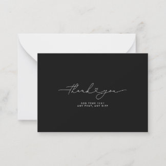 Dankeschön-Karte Herz Elegant 3,5"x2,5" Schwarz Mitteilungskarte