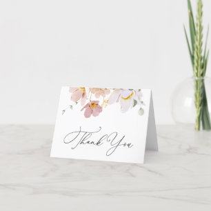 Dankeschön-Karte mit rosa Blüten für die Dusche Dankeskarte
