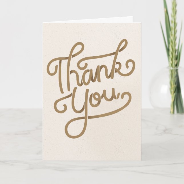 Dankeschön Karte, Vintag aussehen, Handschrift Dankeskarte (Vorderseite)