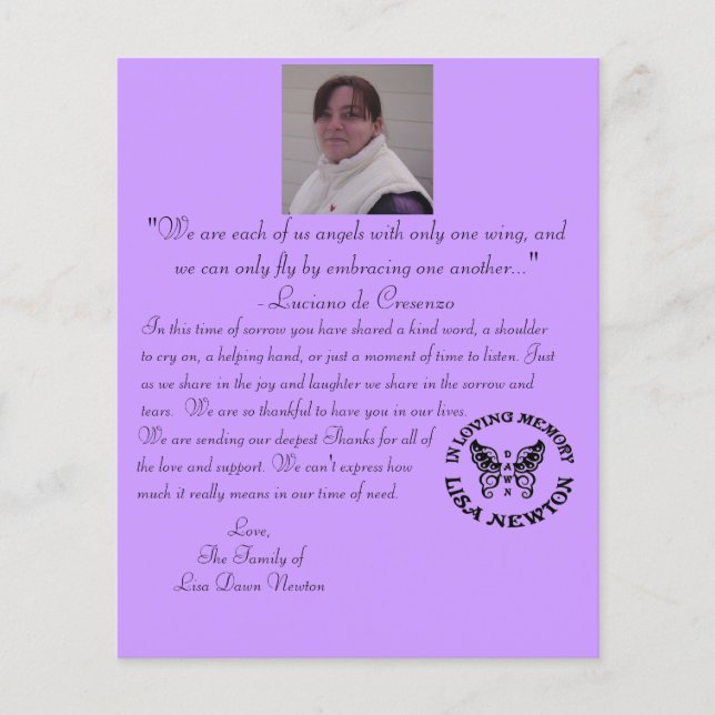 Dankeschön Karten (Vorderseite)