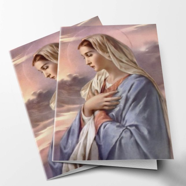 Dankeschön-Karten | Heilige Mutter 02 (Blessed Mother Sympathy Condolence Bereavement Funeral Thank You Card)