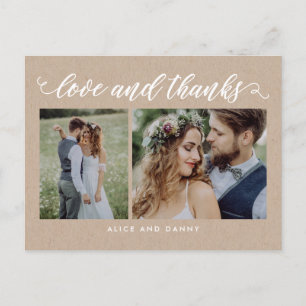 Dankeschön Liebe Danke Postcard Kraft Postkarte