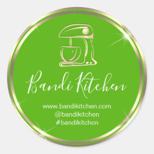 Dankeschön Logo Küche Kochen Koch Green Online Sho Runder Aufkleber