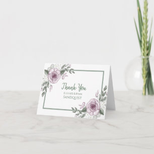 Dankeschön Mauve Rose Floral Elegant Karte