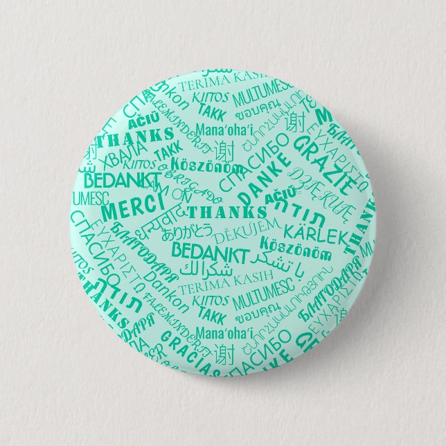 Dankeschön! - Mehrsprachige Welt Button (Vorderseite)