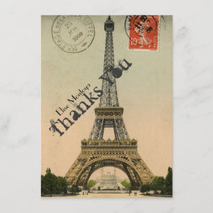 Dankeschön mit Eiffelturm in Paris personalisiert Dankeskarte
