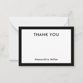 Dankeschön Note Card mit Name Black Mitteilungskarte