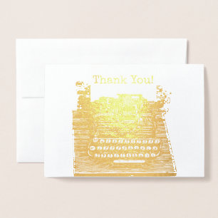 Dankeschön-Notiz mit Retro-Schreibmaschine Folienkarte