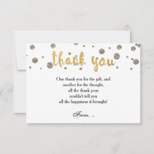DANKESCHÖN Notizkarte Gold- und Glitterdruck Einladung