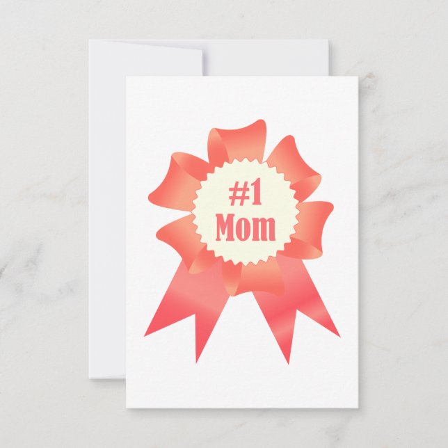 Dankeschön Nummer Eins Mama Gewinner Preisband Dankeskarte (Vorderseite)