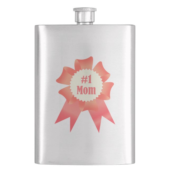 Dankeschön Nummer Eins Mama Gewinner Preisband Flachmann (Vorderseite)