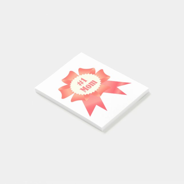 Dankeschön Nummer Eins Mama Gewinner Preisband Post-it Klebezettel (angewinkelt)