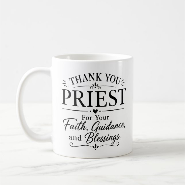 Dankeschön-Priester-Würdigungsgeschenk Kaffeetasse (Links)