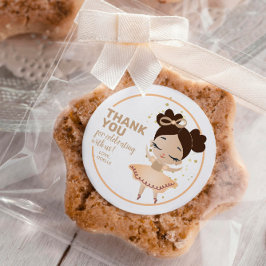 Dankeschön! Princess Ballerina w/Bow Birthday Runder Aufkleber