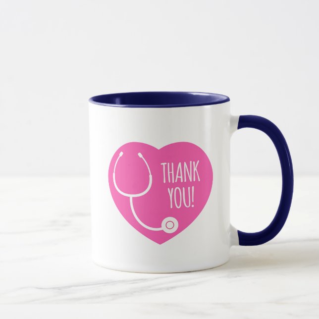 Dankeschön| rosa Herzschrittkop Tasse (Rechts)