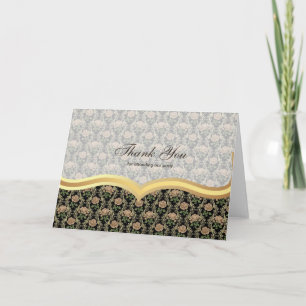 Dankeschön-Rosen auf altem Gold Dankeskarte