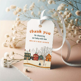 Dankeschön-Schneedorfgunstbezeugung für Winter-Bab Geschenkanhänger