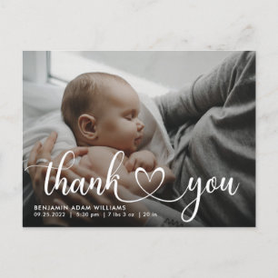 Dankeschön-Schrift Baby-Geburtsankündigung Postkar Postkarte