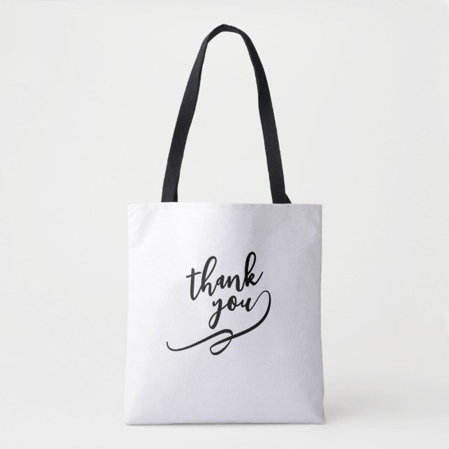 Dankeschön-Schrift-Canvas-Tasche Tasche (Vorderseite)