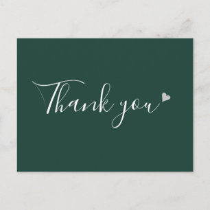 Dankeschön-Schrift Geschäft Emerald Silber Herz Postkarte