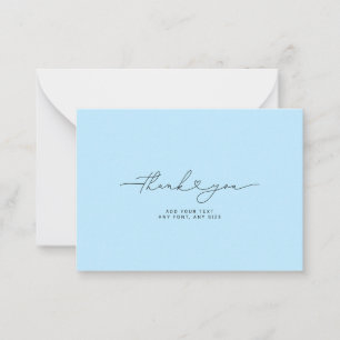 Dankeschön-Schrift-Herz Elegant 3,5"X2,5" Blau Mitteilungskarte