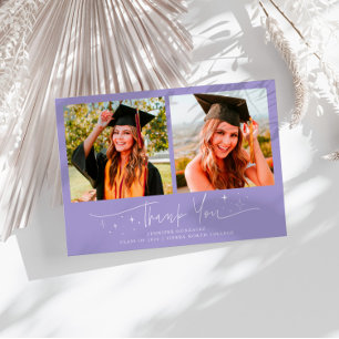 Dankeschön-Schriftzug Sterne Lilac Grad Multi Foto Ankündigung